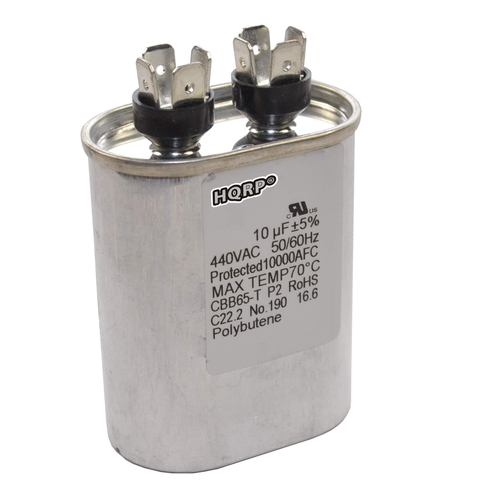 HQRP - 10 uF 370-440 V Oval Motor Run Capacitor for HVAC Blower Compressor Furnace price history on PriceWatchPro
