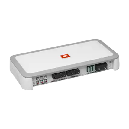 Front. JBL - JBL MA1504 Fullrange marine amplifier 150 watts RMS x 4 at 4 ohms / 450W RMS x 2 at 4Ohms BRIDGED power - Black.