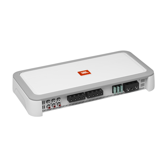 Front. JBL - JBL MA1504 Fullrange marine amplifier 150 watts RMS x 4 at 4 ohms / 450W RMS x 2 at 4Ohms BRIDGED power - Black.