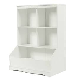 Pefilos - 3-Tier Children's Multi-Functional Bookcase Toy Storage Bin Floor Cabinet- Toy Organizer for Kids, Boys - White