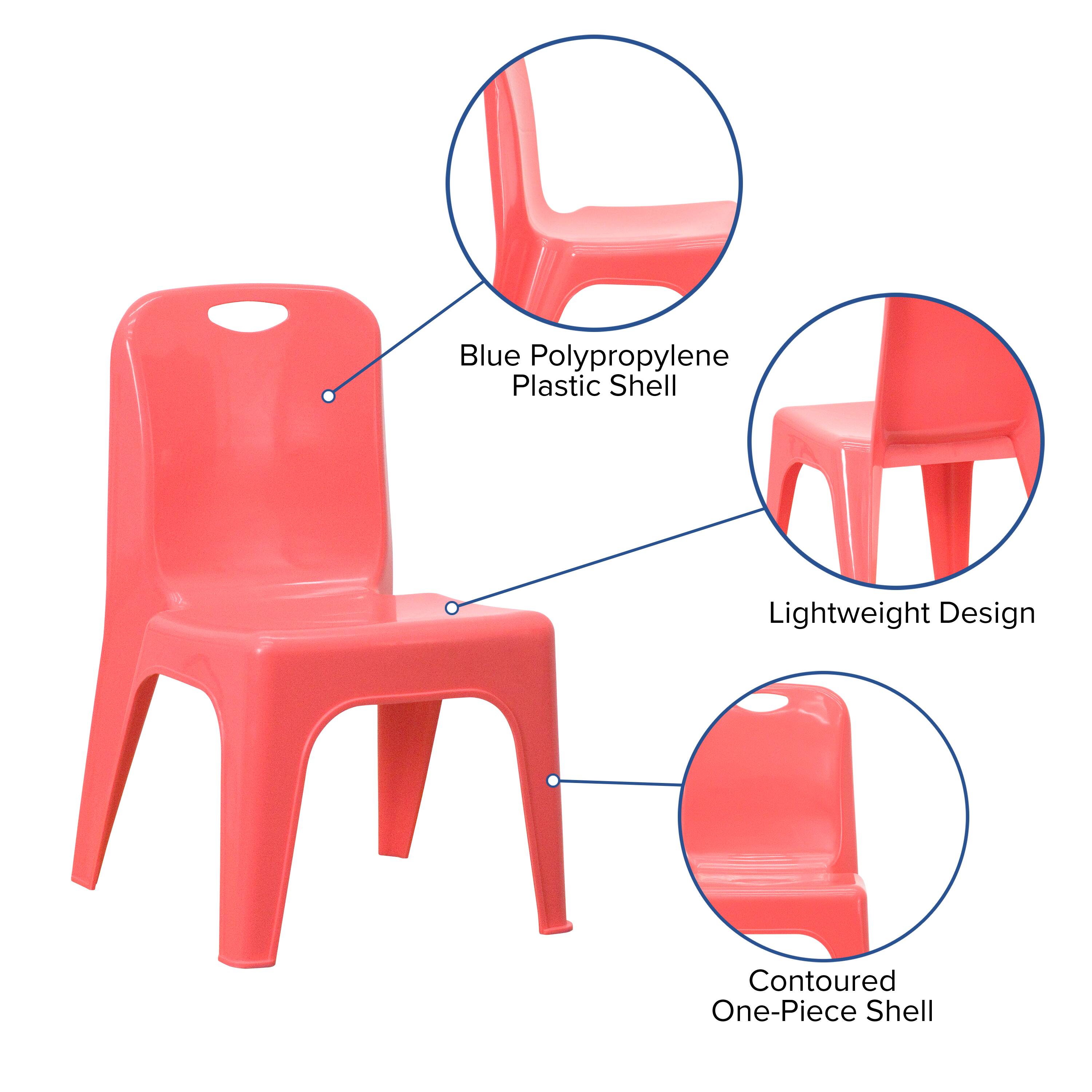 Blue Polypropylene Plastic Shell Lightweight Design Contoured One-Piece Shell