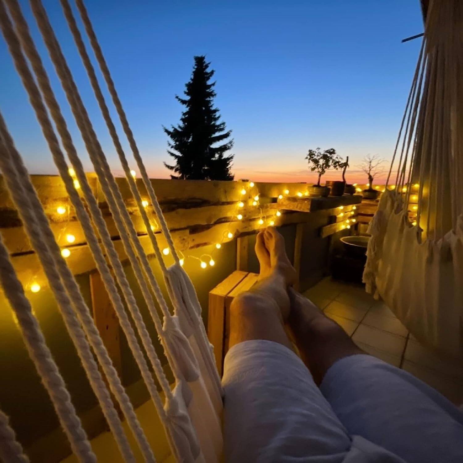 Alt View 3. Lepro - 16.4ft 50-Bulbs LED Globe String Light, Battery Powered with Remote, for Garden Patio Wedding Christmas Tree Party.