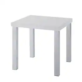 Manhattan Lane - Square Wooden End Table with Straight Metal Legs - White and Chrome