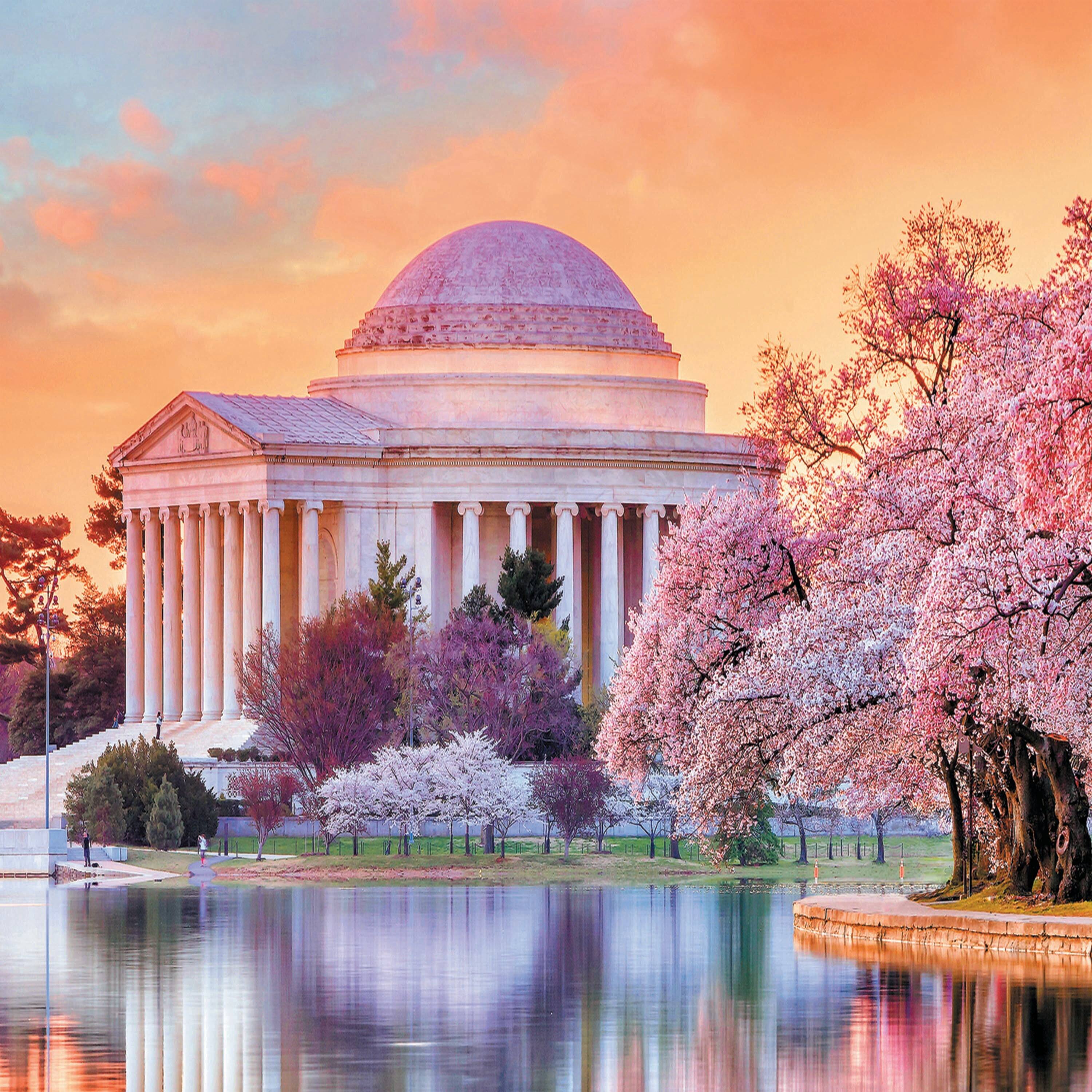 Alt View 1. Trefl - Trefl Red Jefferson Memorial 1000 piece puzzle.