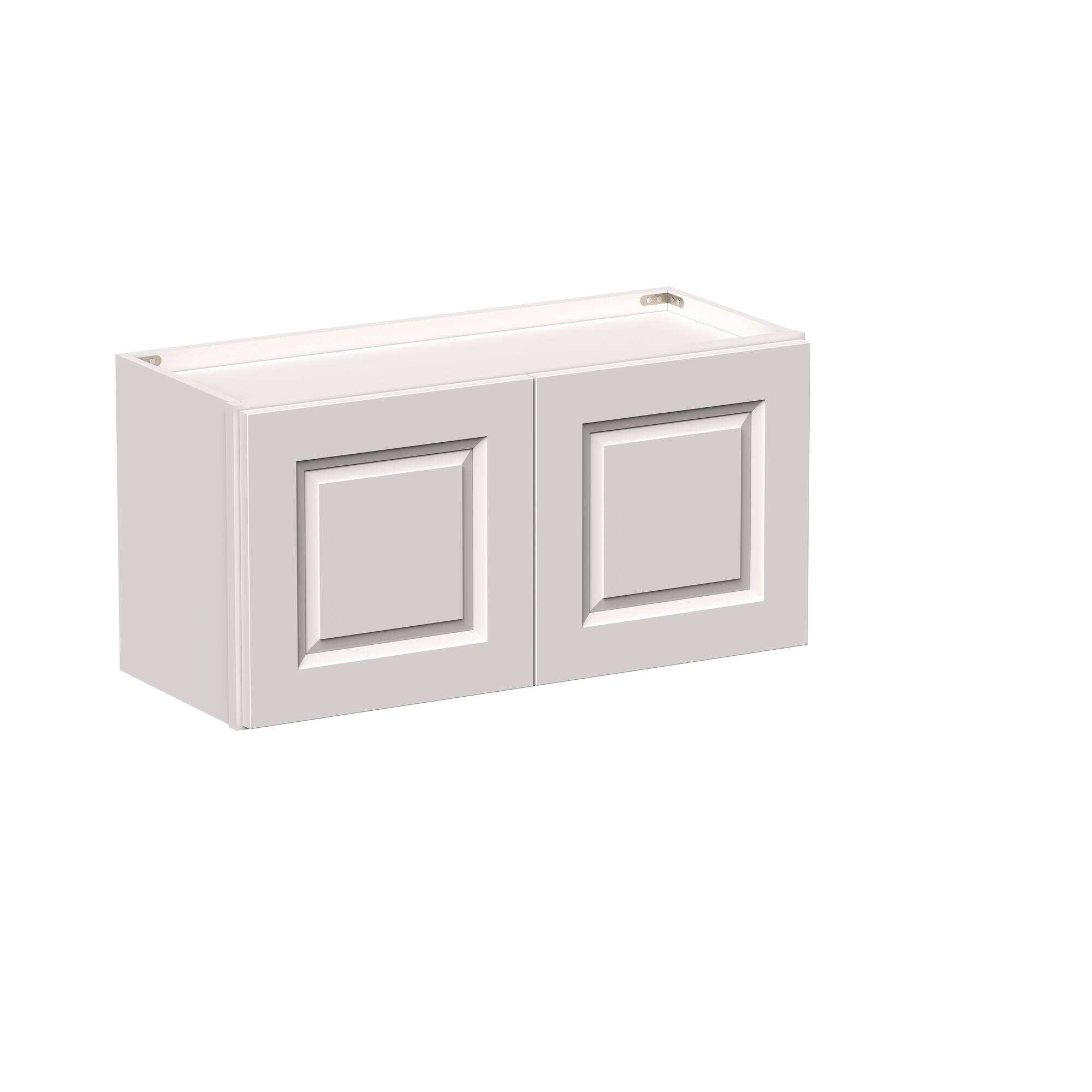 Angle. Boyel Living - 30-in W x 15-in H x 12-in D Shaker RTA Kitchen Wall Cabinet with Soft-Close Doors - Glacier White.