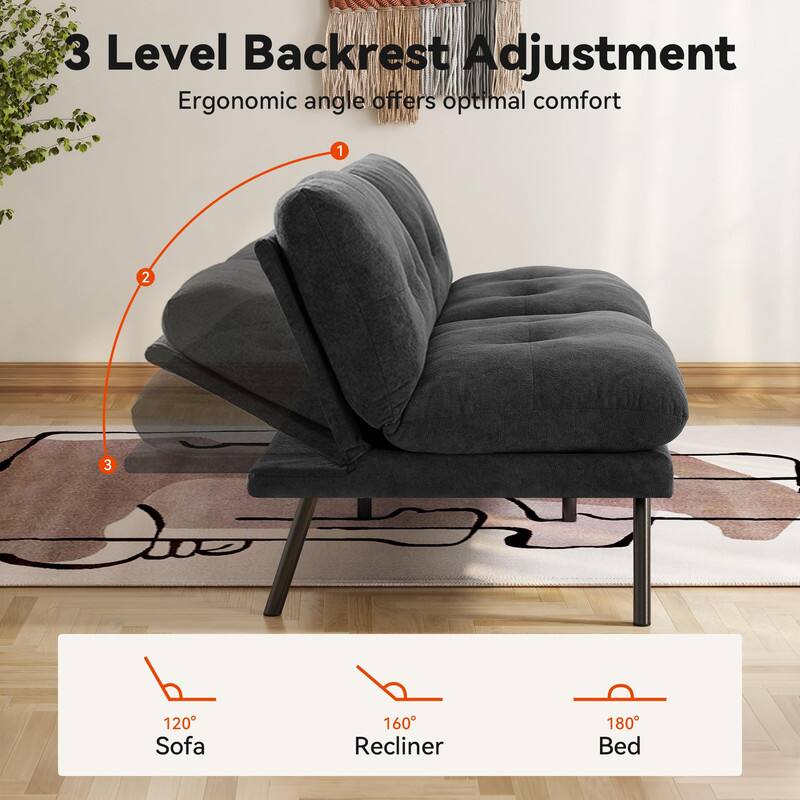 3 Level Backrest Adjustment  
Ergonomic angle offers optimal comfort  

1. 120° Sofa  
2. 160° Recliner  
3. 180° Bed