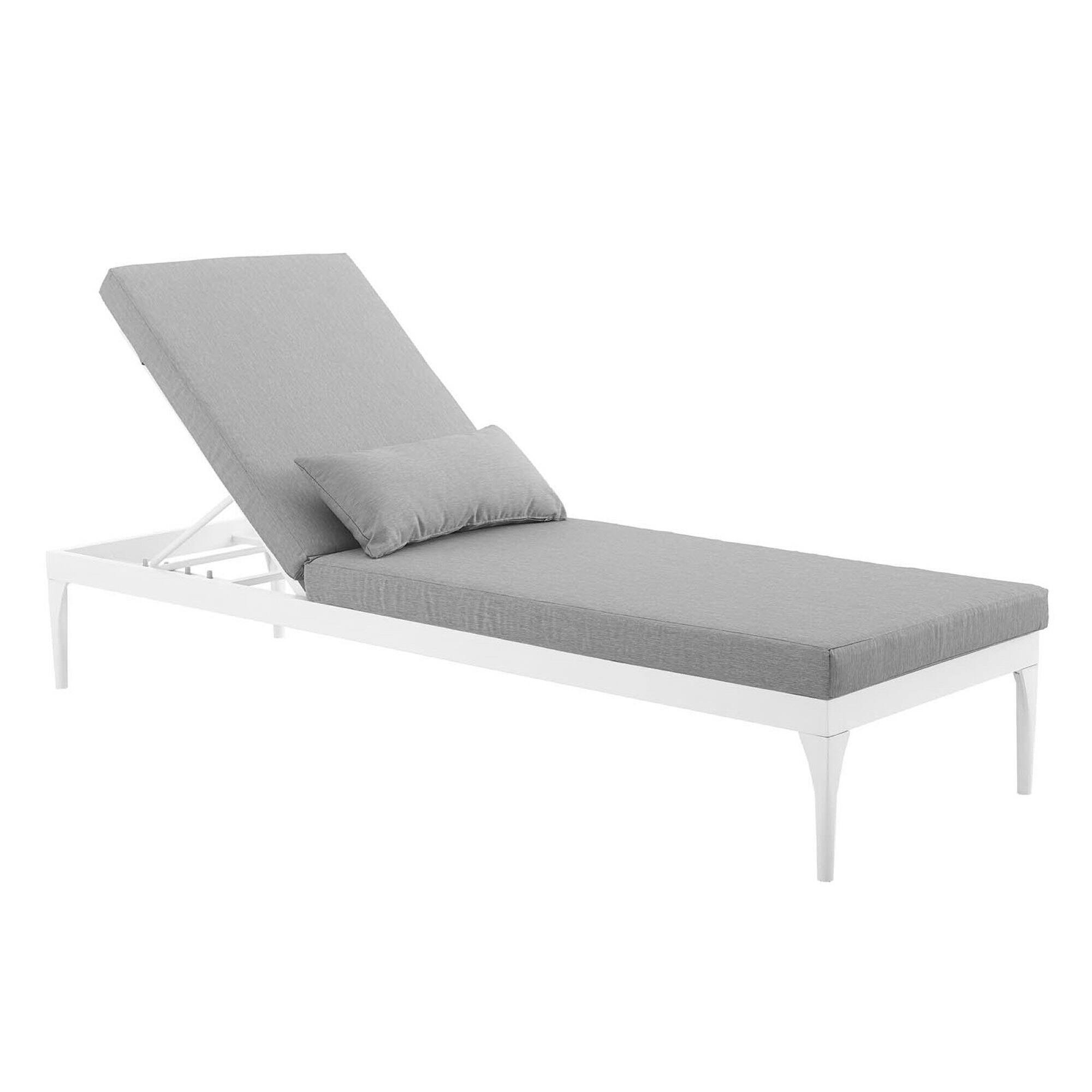 Alt View 1. Modway - Perspective Cushion Outdoor Patio Chaise Lounge Chair by Modway - White Gray.