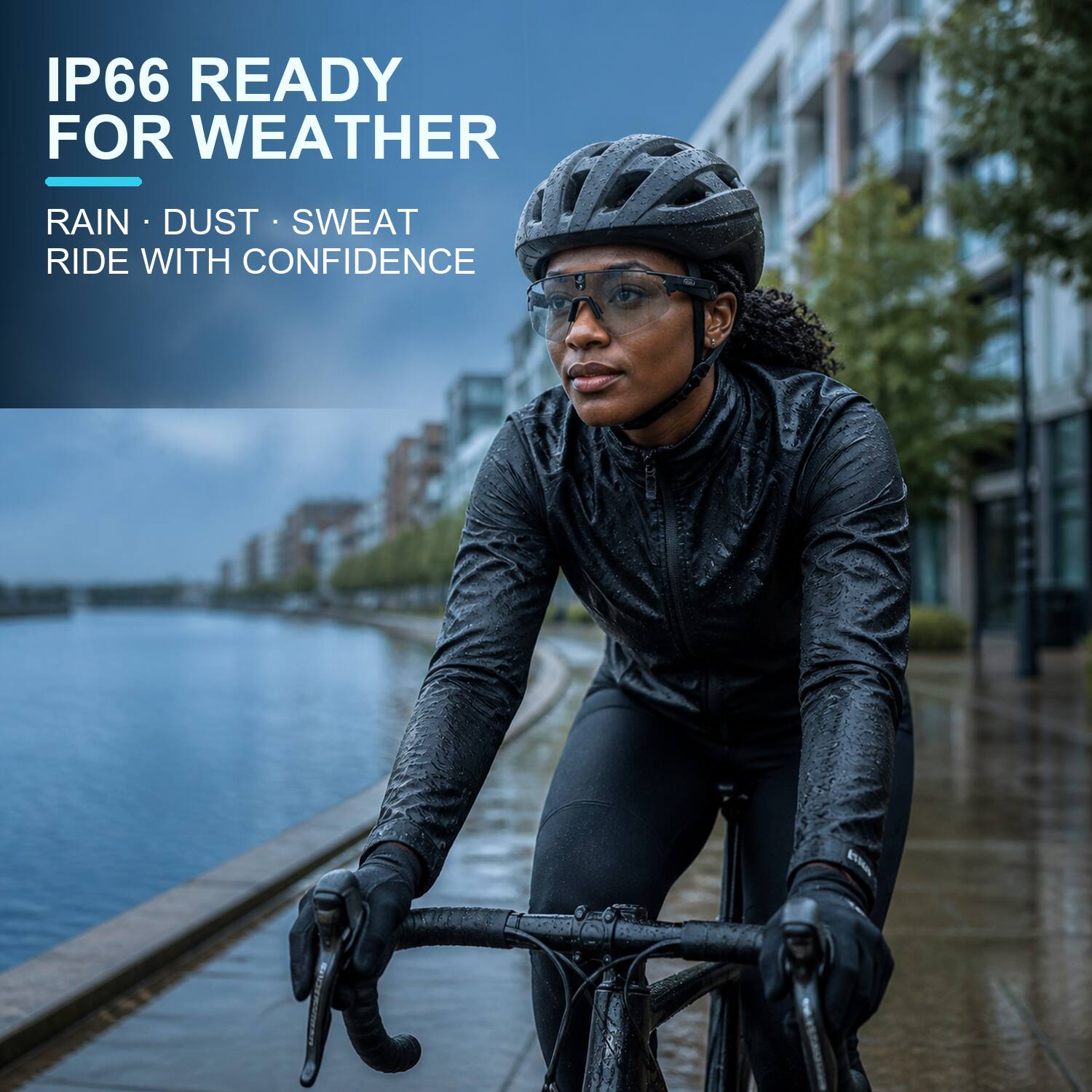 IP66 READY FOR WEATHER  
RAIN • DUST • SWEAT  
RIDE WITH CONFIDENCE