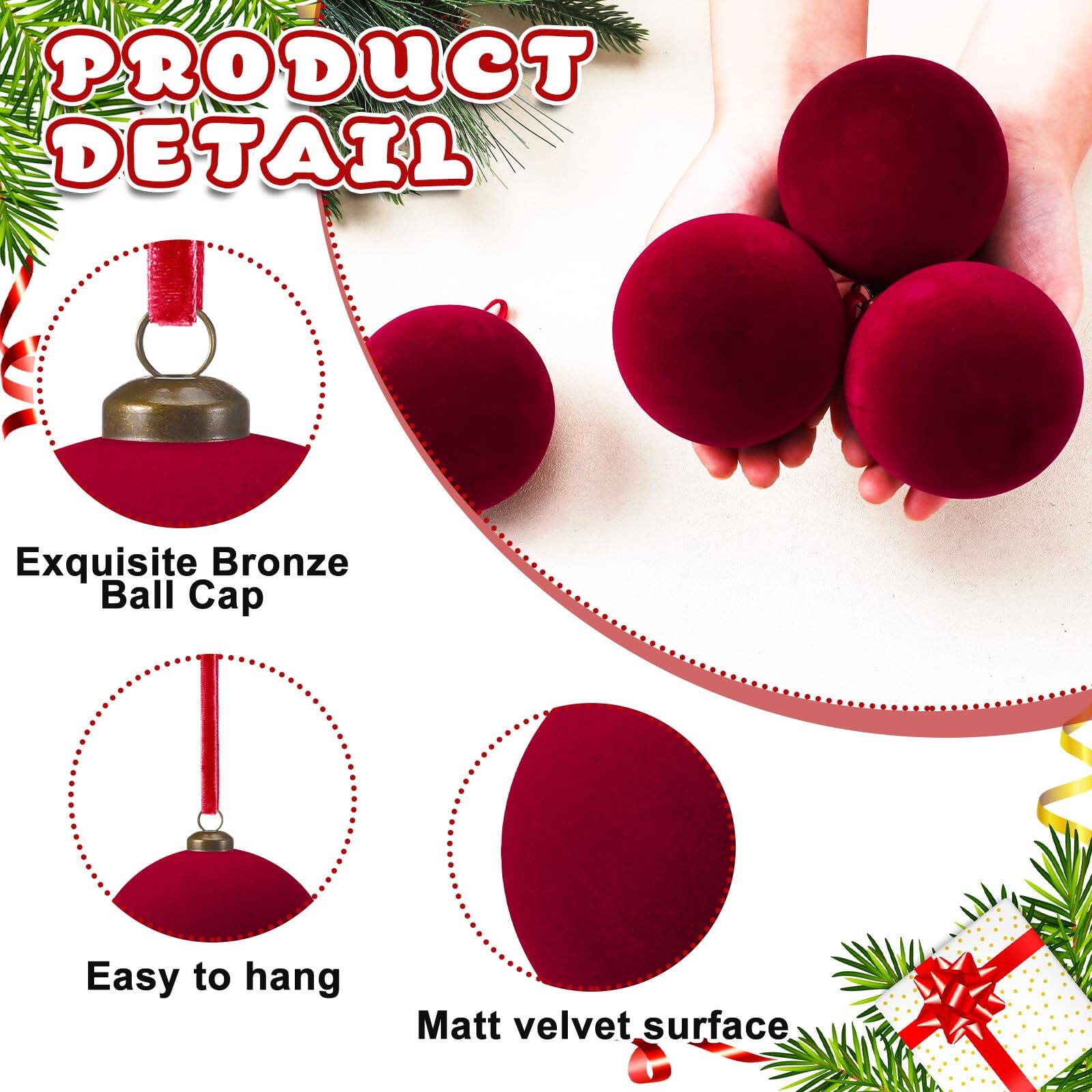 PRODUCT DETAIL

- Exquisite Bronze Ball Cap
- Easy to hang
- Matt velvet surface