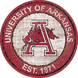 Fan Creations - Arkansas Razorbacks 24'' Round Heritage Logo Sign - Multicolor