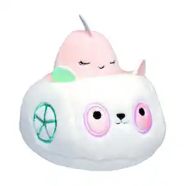 Kellytoy - Squishville Mini Squishmallow Plush | Evie the Narwhal in Vehicle - White