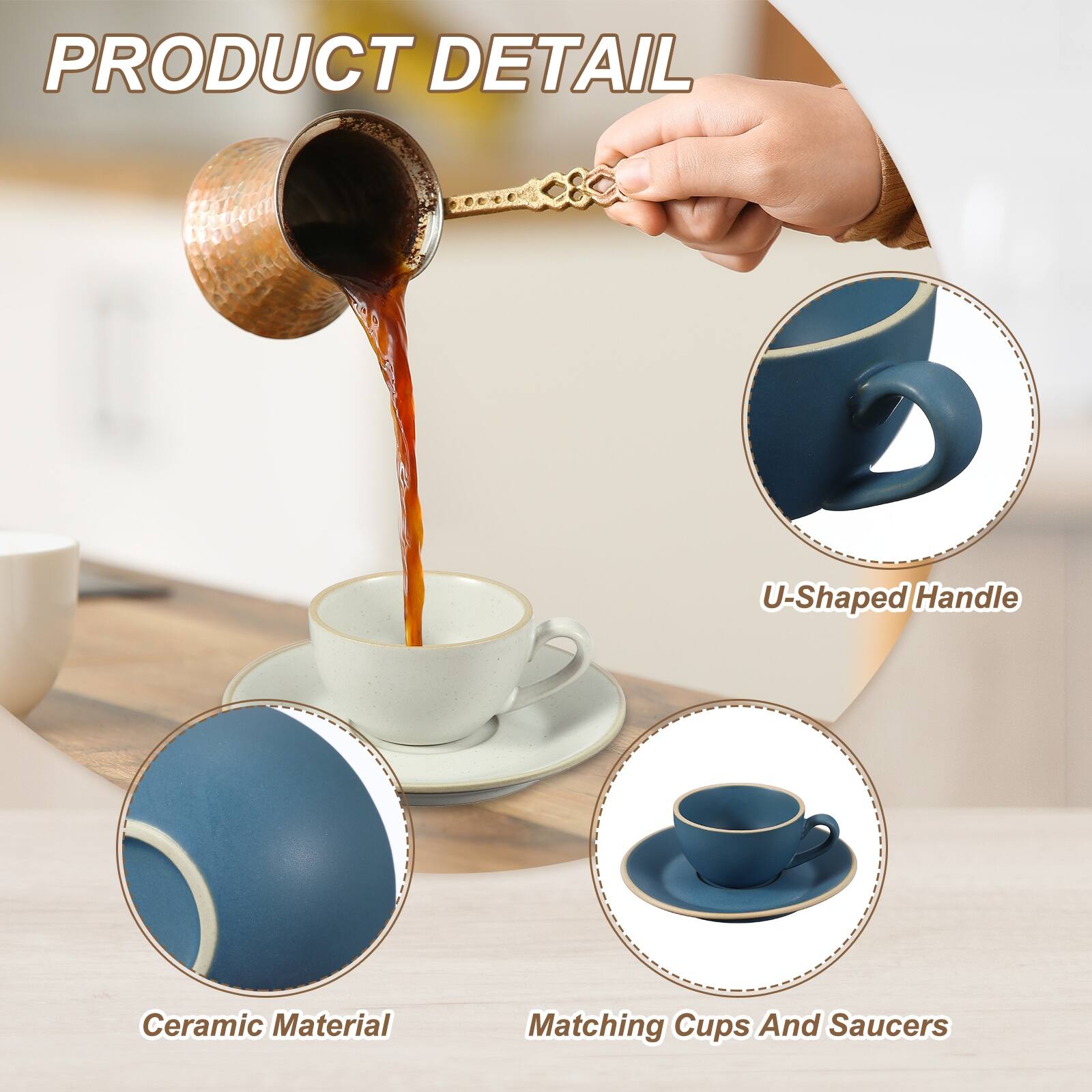 PRODUCT DETAIL

- U-Shaped Handle
- Ceramic Material
- Matching Cups And Saucers