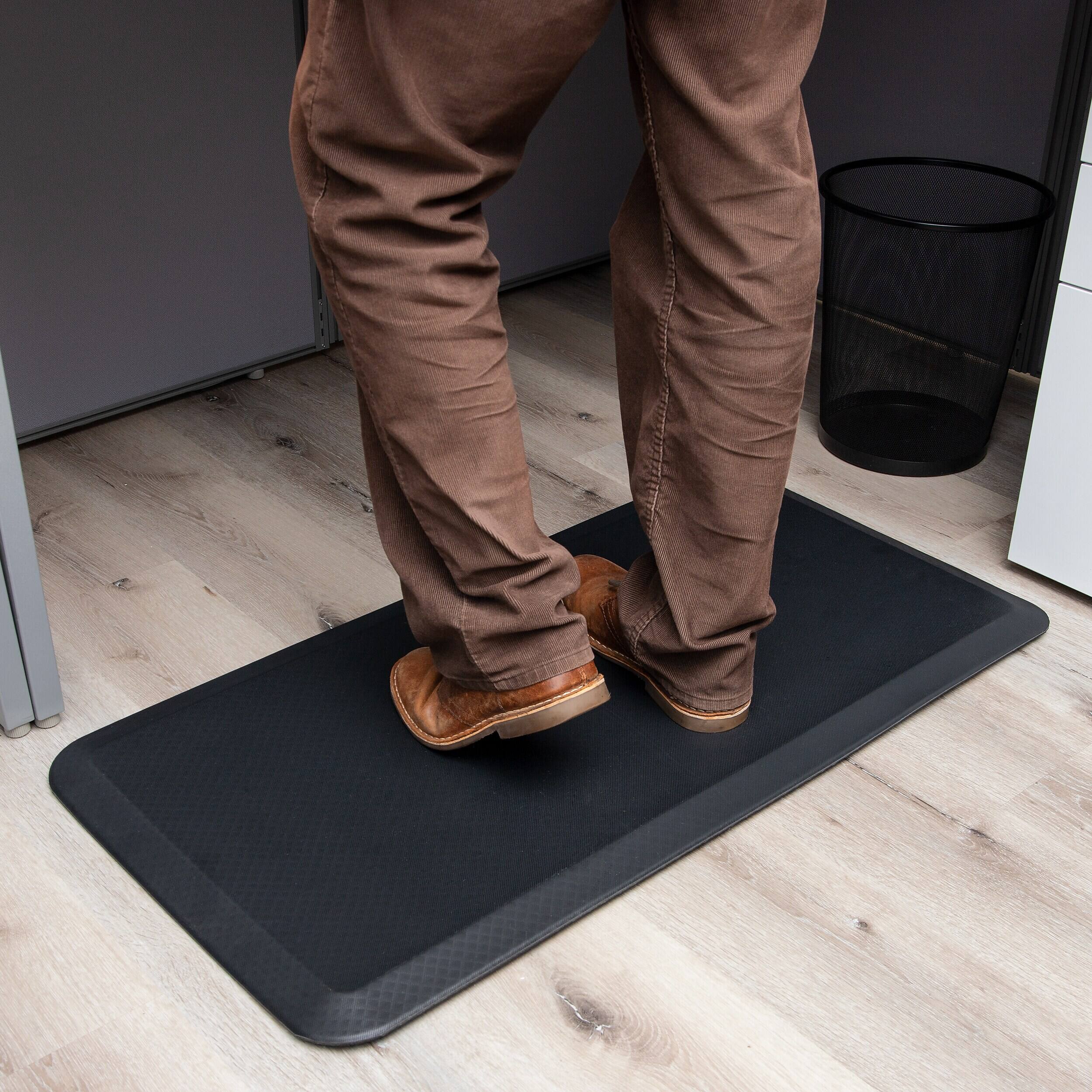 Alt View 1. Mind Reader - Anti-Fatigue Standing Desk Mat, 39.5" x 20.25", Black (SDMAT-BLK) - Clear.