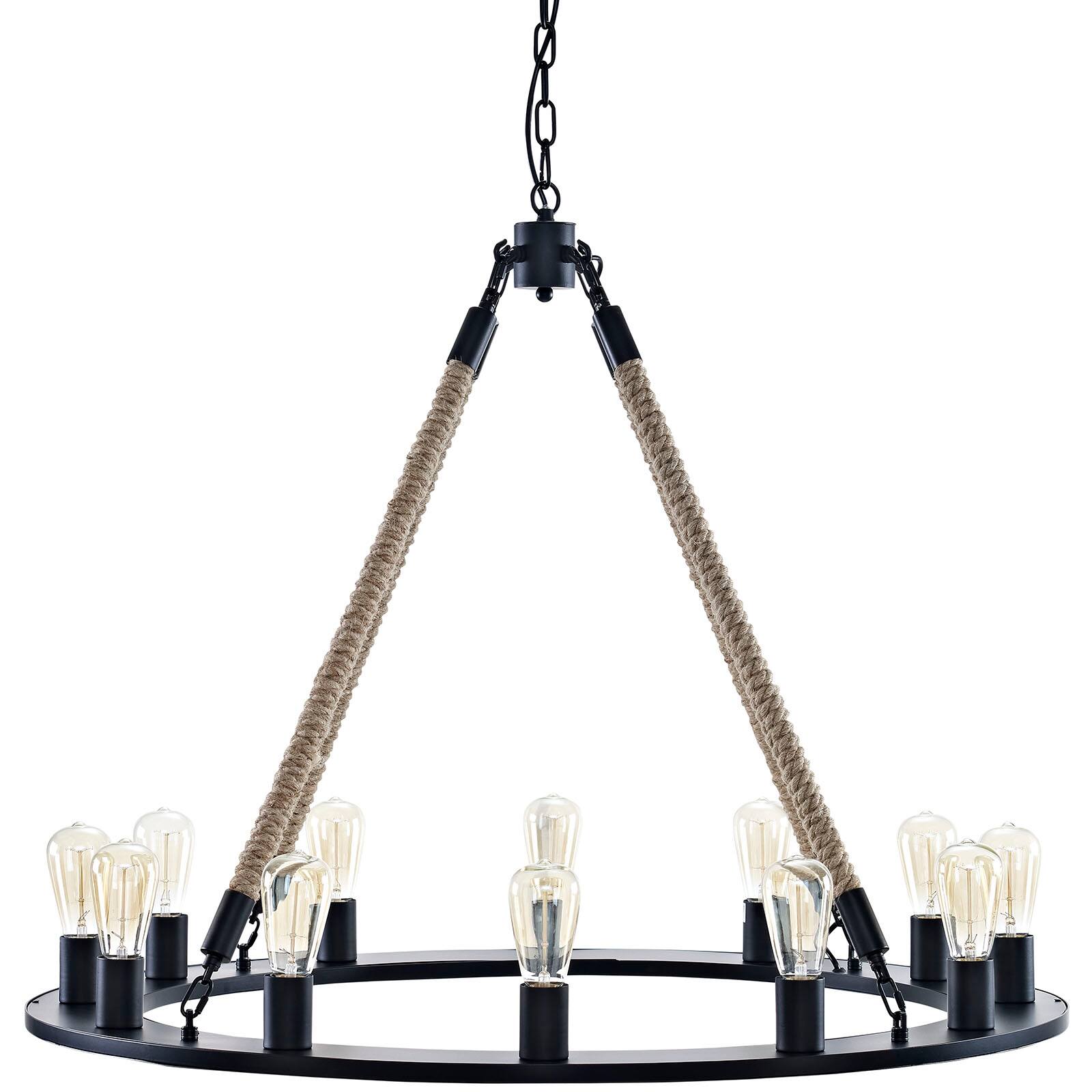 Left. Modway - Encircle Chandelier by Modway - Brown.