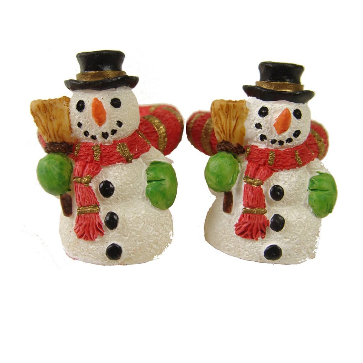 Alt View 1. CC Christmas Decor - 288 White and Orange Friendly Snowman Christmas Taper Candle Rings 1.25" - White.