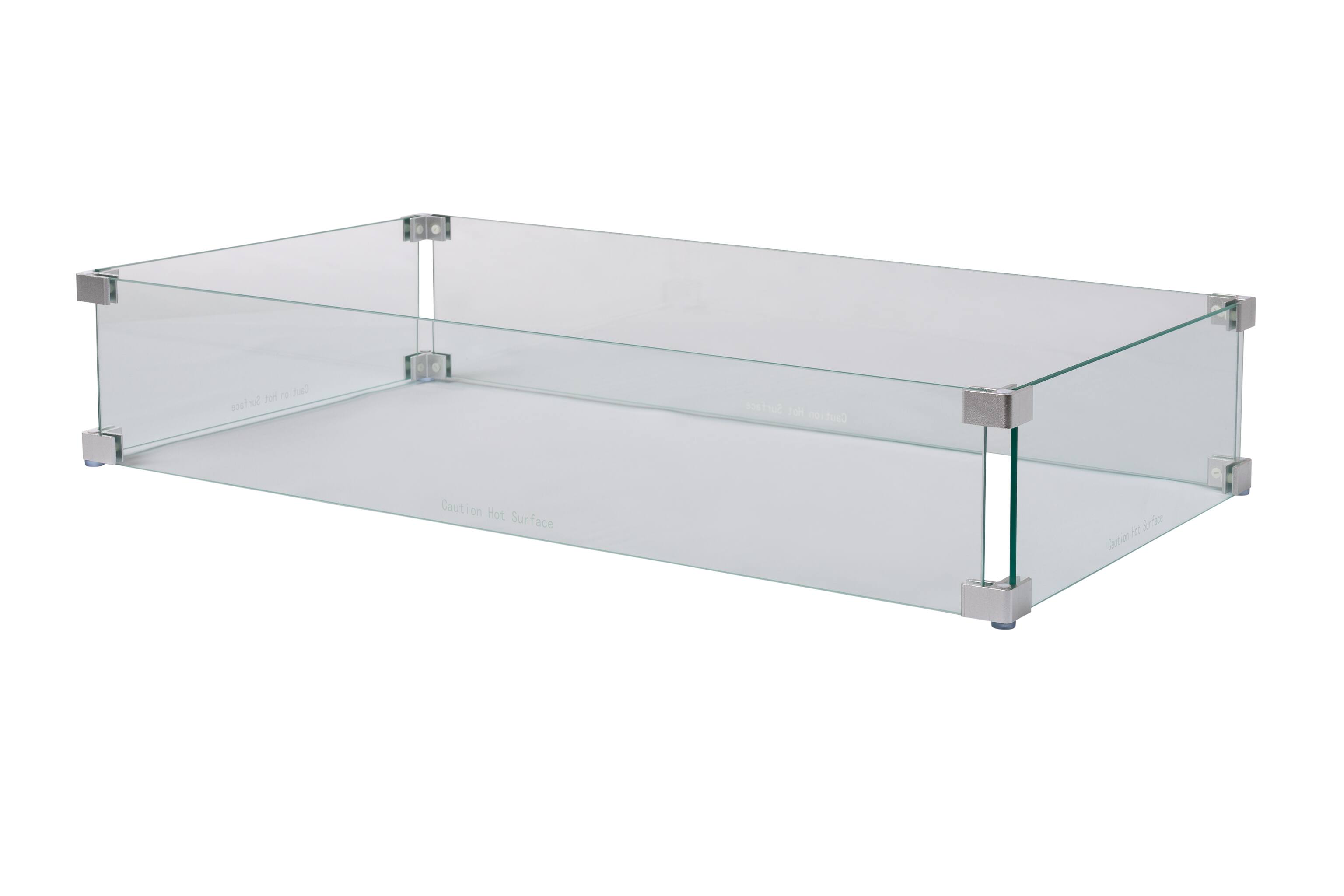 Alt View 11. Fire Sense - Tempered Glass Wind Guard for Rectangle LPG Fire Pits - Clear.