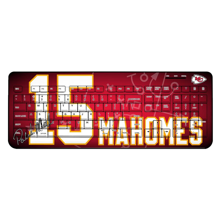 Keyscaper Patrick Mahomes Kansas City Chiefs Wireless Keyboard Black ...