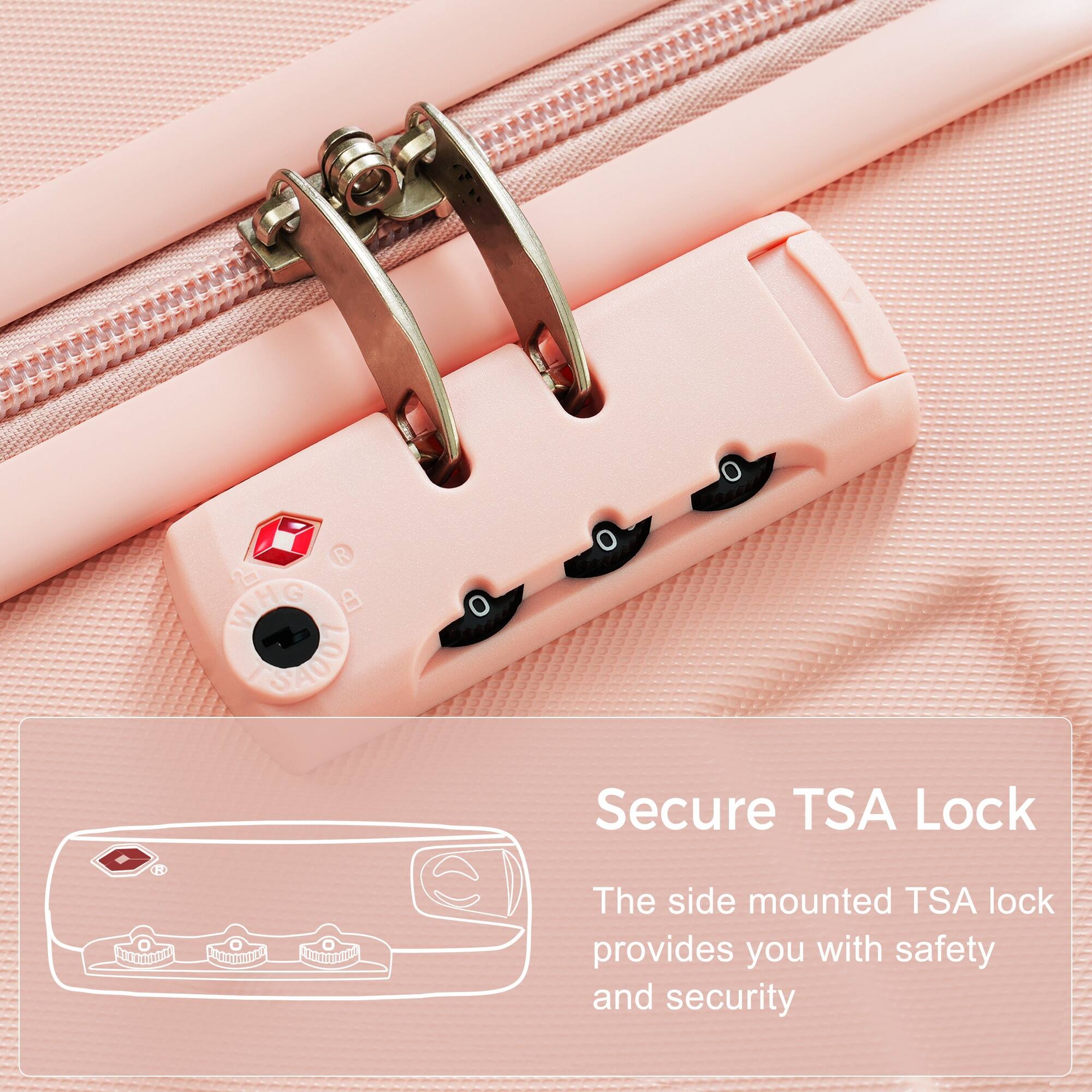 o R 2 G A NHG W 40D o o H SCODE OCIETEA EA E

Secure TSA Lock  
The side mounted TSA lock provides you with safety and security