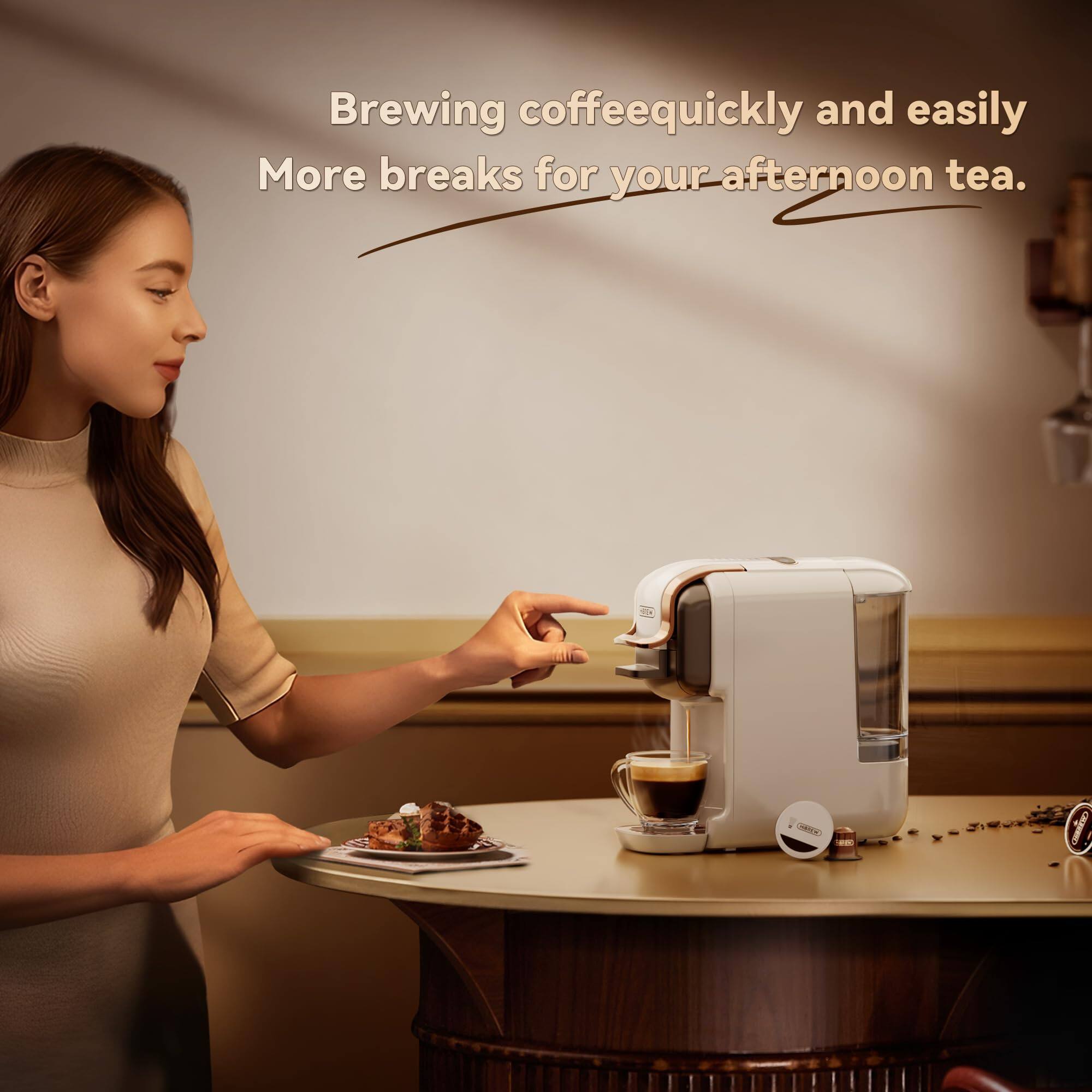 Brewing coffee quickly and easily. More breaks for your afternoon tea.