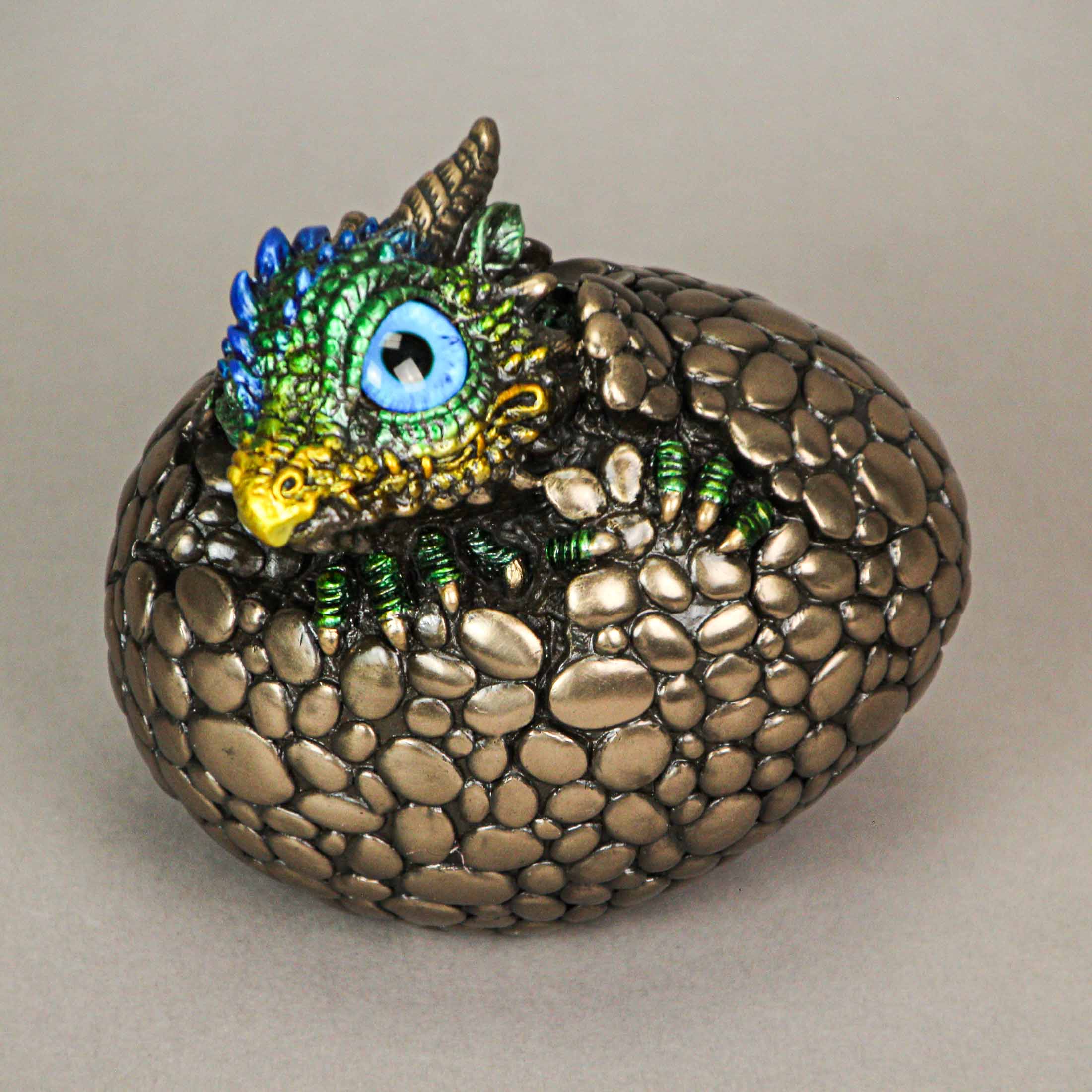 Alt View 8. Veronese Design - Bronze Finish Dragon Hatchling Figurine with Hand Painted Color Accents - Multicolored.