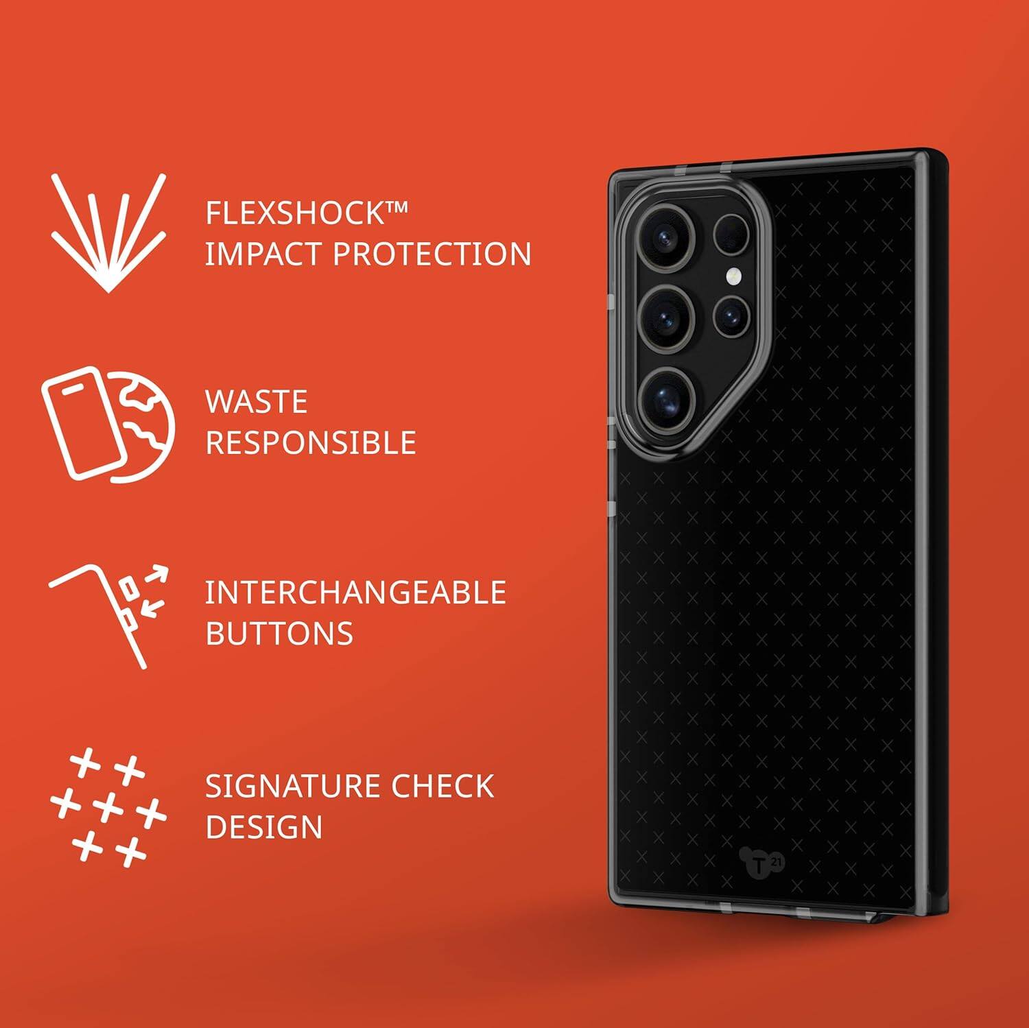 - FLEXSHOCK™ IMPACT PROTECTION
- WASTE RESPONSIBLE
- INTERCHANGEABLE BUTTONS
- SIGNATURE CHECK DESIGN
