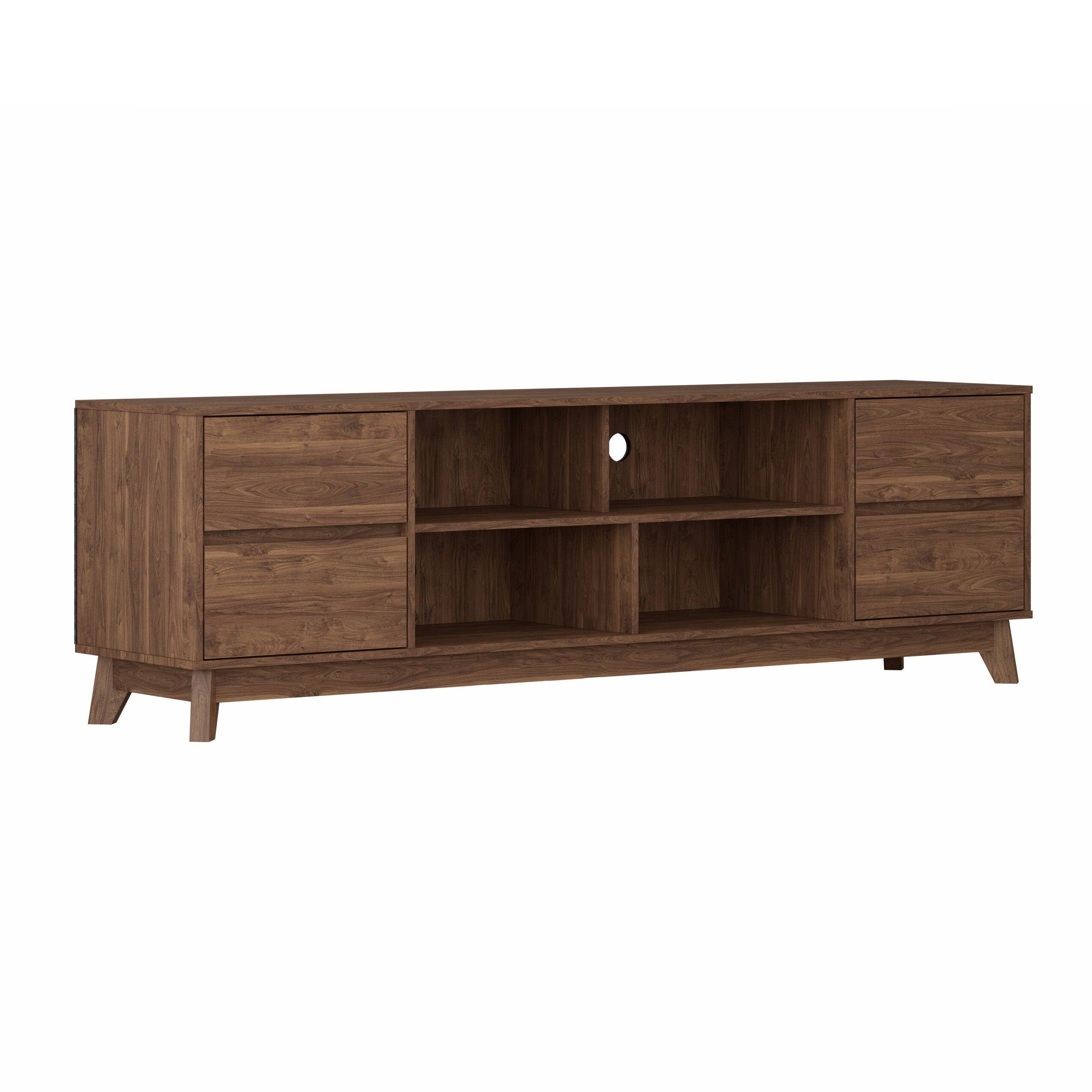 Alt View 24. CorLiving - Hollywood Collection TV Stand with Open and Closed Shelves for Most TVs up to 85" - Brown.