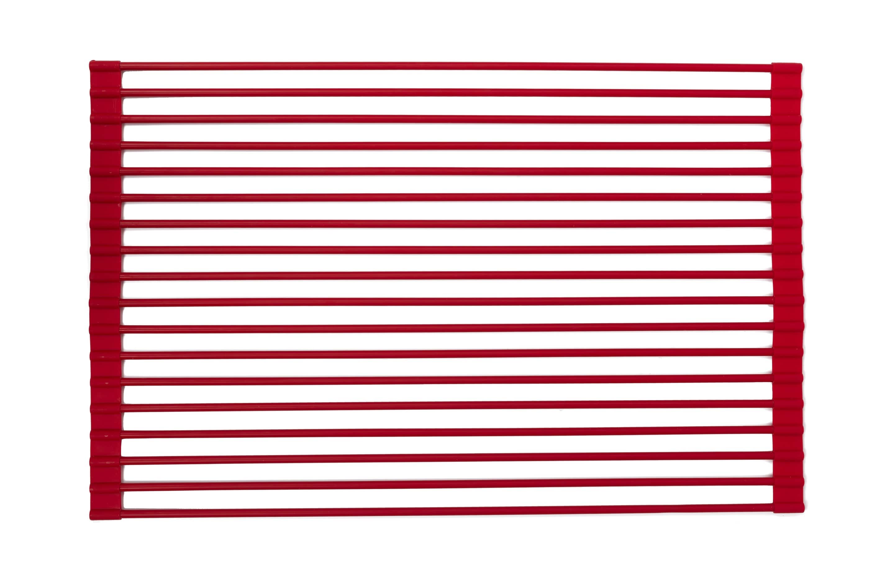 True & Tidy - Over Sink Roll Up Drying Rack - RED