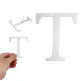 Unique Bargains - 3D Alphabet Mirror Wall Sticker, 4" Acrylic Letter T Self-Adhesive Home Decor for Living Room, Bedroom - Silver