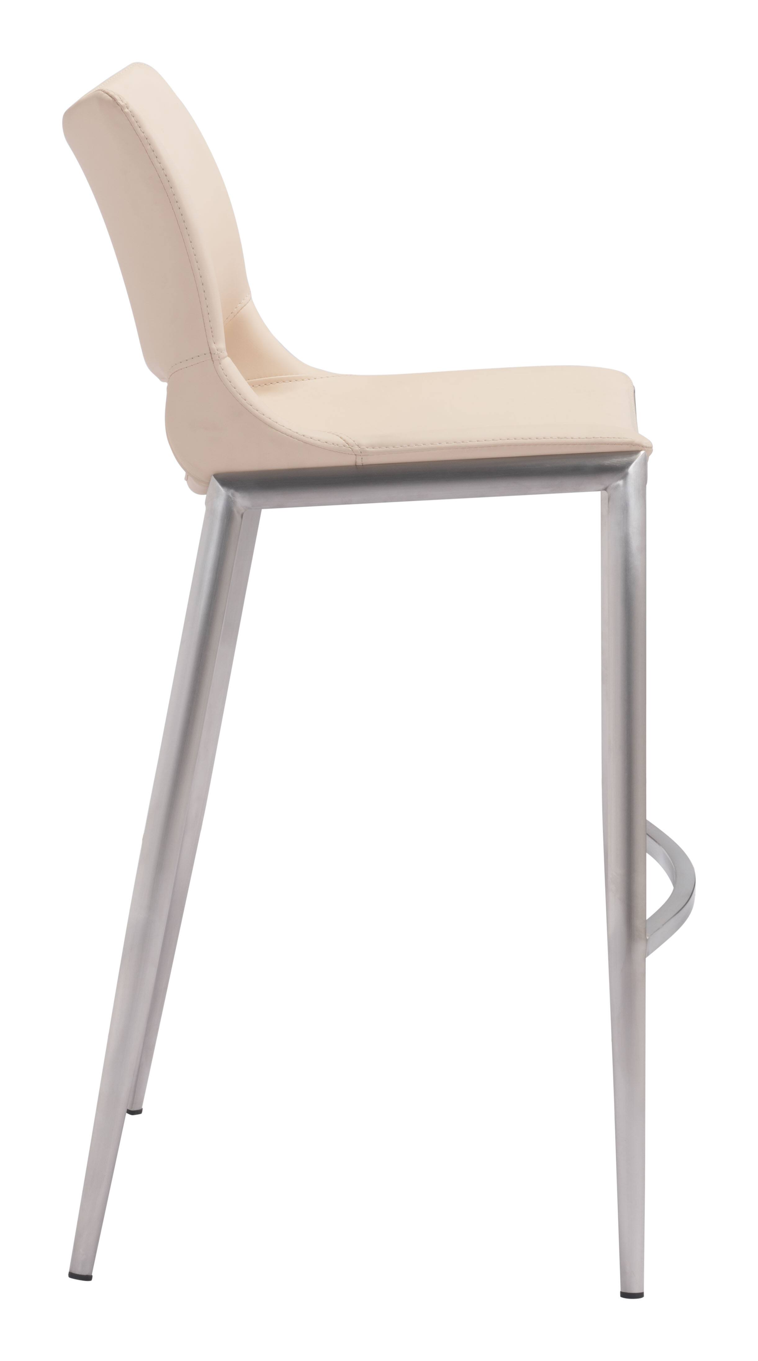 Back. Hivvago - Ace Barstool (Set of 2) Light Pink & Silver - Light Pink & Silver.