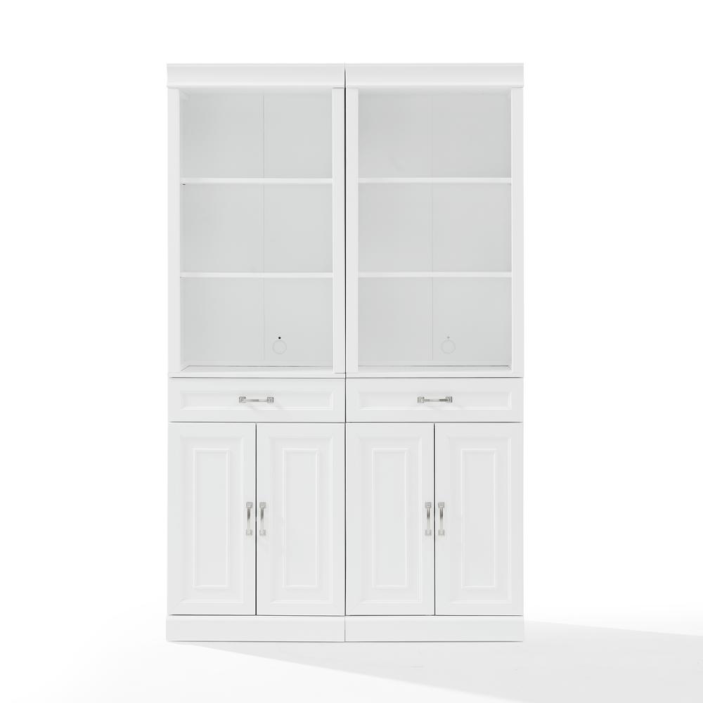 Alt View 7. Crosley Furniture - Stanton 2-Piece Storage Bookcase Set - 2 Bookcases - White.