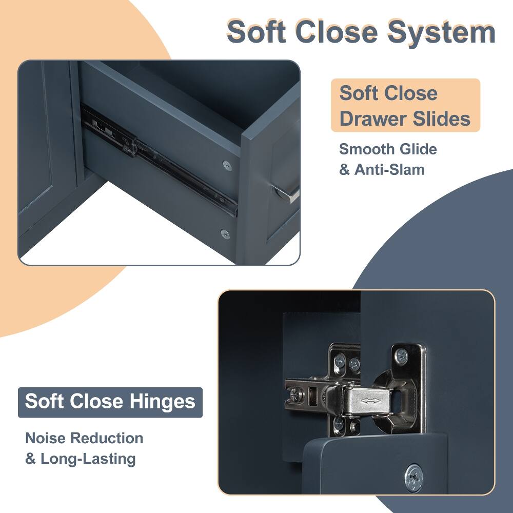 Soft Close System

Soft Close Drawer Slides
Smooth Glide & Anti-Slam

Soft Close Hinges
Noise Reduction & Long-Lasting