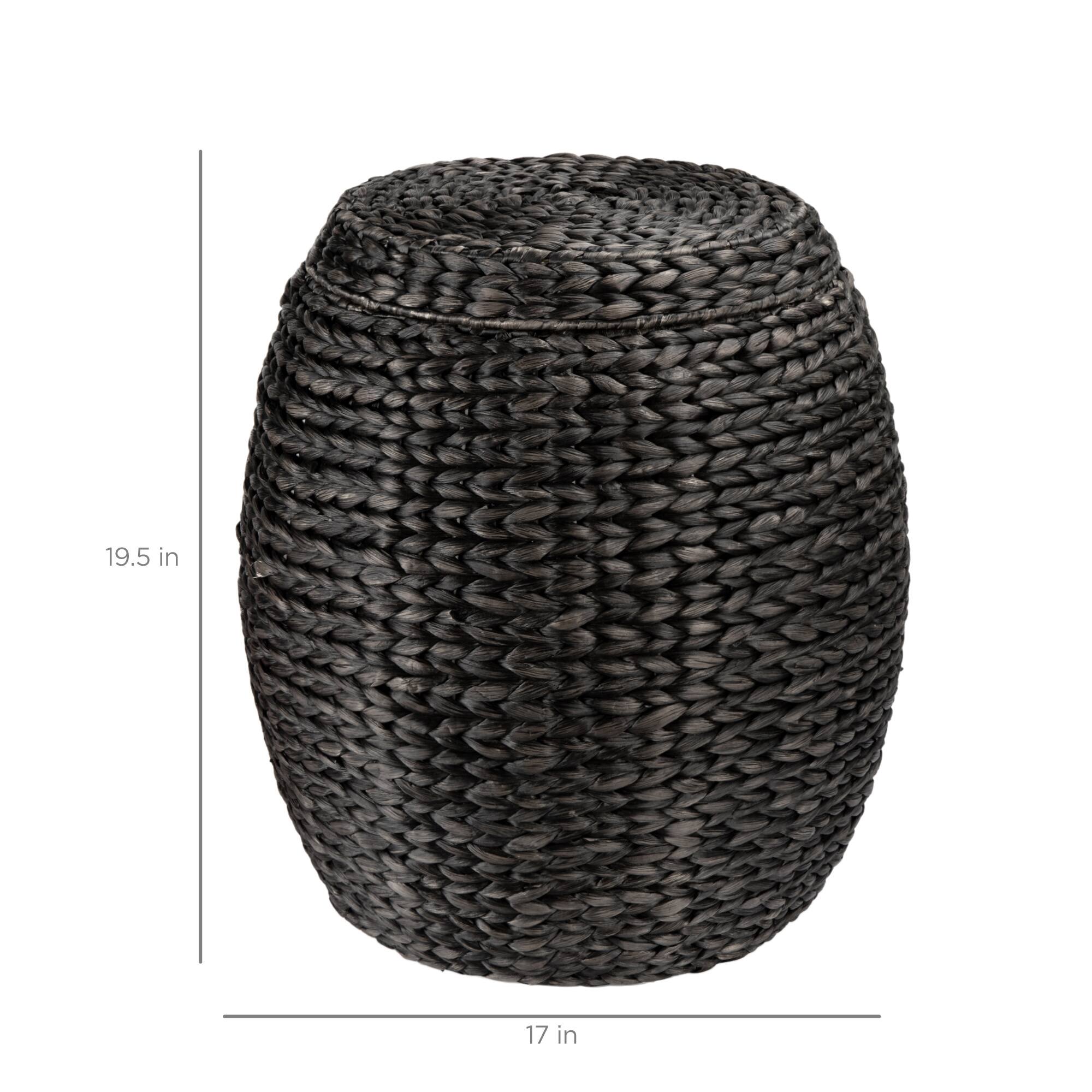 Alt View 1. Best Choice Products - Best Choice Products Vintage Multipurpose Hyacinth Storage Organizer Tote Basket w/ Lid - Black - Black.