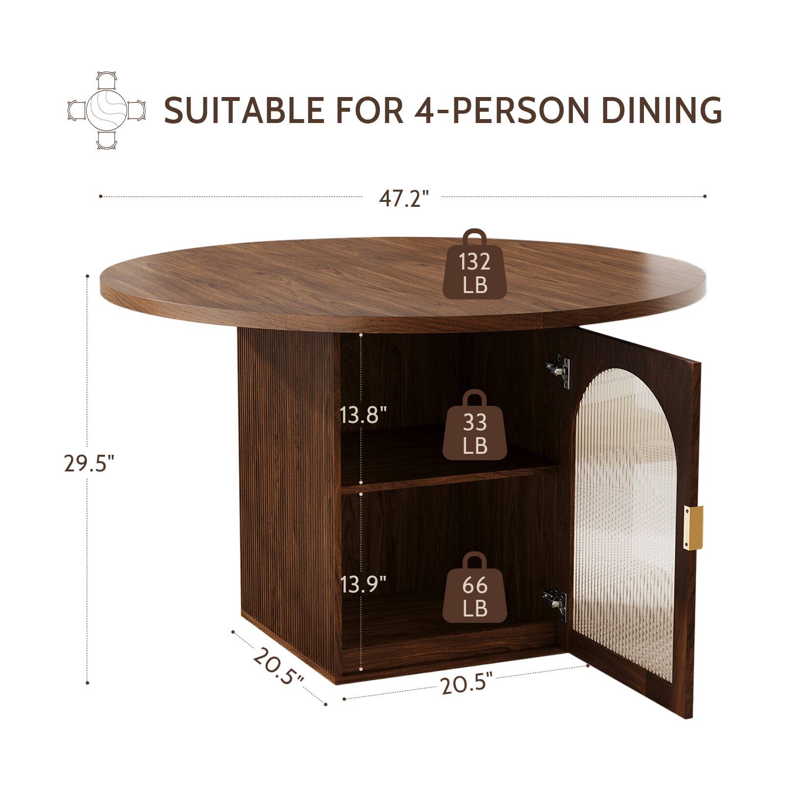 SUITABLE FOR 4-PERSON DINING  
47.2"  
132 LB  
29.5"  
13.8"  
33 LB  
20.5"  
13.9"  
66 LB  
20.5"