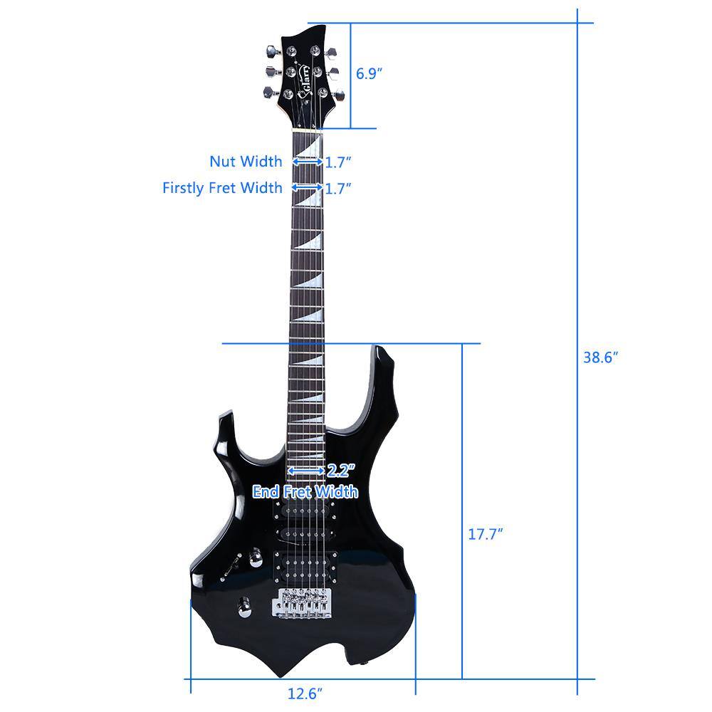 6.9" Nut Width  
1.7" Firstly Fret Width  
1.7"  
38.6"  
2.2" End Fret Width  
17.7"  
12.6"