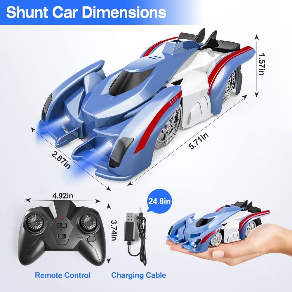 Shunt Car Dimensions

1.57in  
2.87in  
5.71in  
4.92in  
24.8in  

Remote Control  
Charging Cable