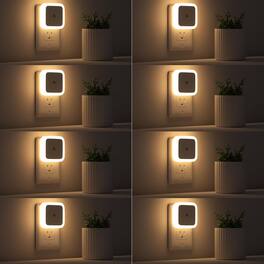 Dazzed Corner - 8-Pack LED Night Lights Plug into Wall, Dusk to Dawn Auto Sensor - White