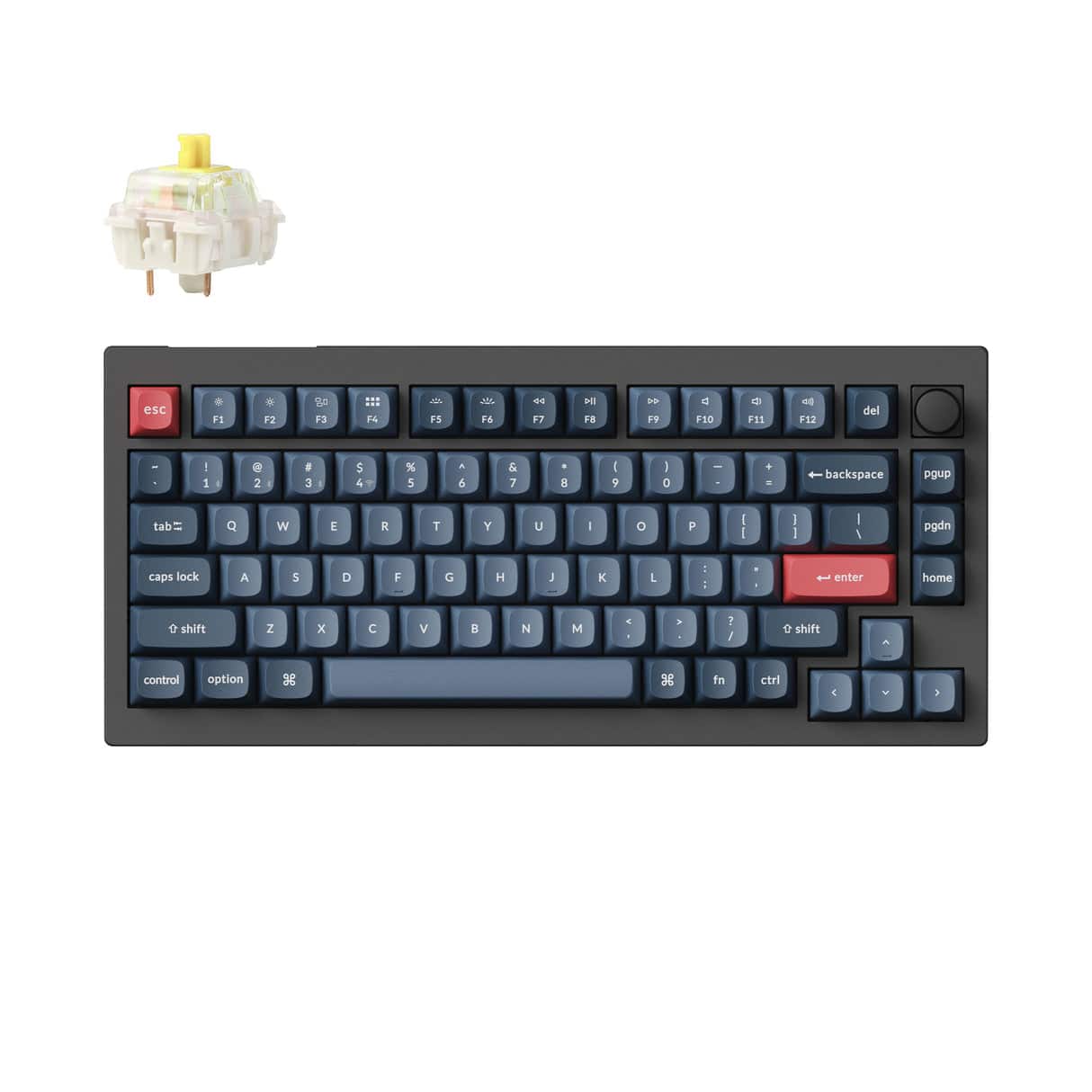 esc
F1
F2
F3
F4
F5
F6
F7
F8
F9
F10
F11
F12
del
-
! 1
@ 2
# 3
$ 4
% 5
& 6
* 7
( 8
) 9
0
- =
backspace
pgup
tab
Q
W
E
R
T
Y
U
I
O
P
[ {
] }
pgdn
caps lock
A
S
D
F
G
H
J
K
L
enter
home
shift
Z
X
C
V
B
N
M
< >
? /
shift
control
option
fn
ctrl