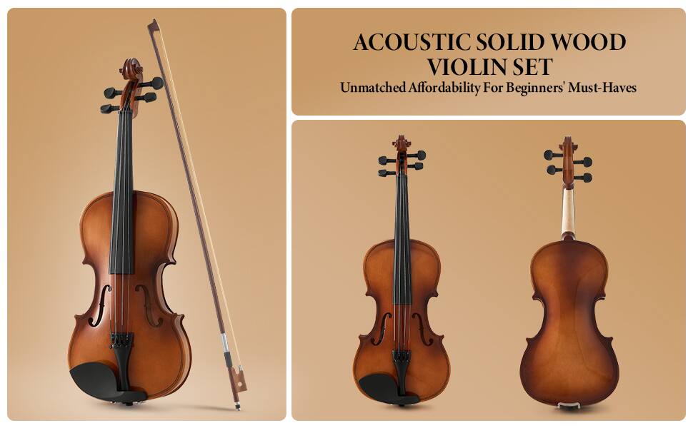 ACOUSTIC SOLID WOOD VIOLIN SET  
Unmatched Affordability For Beginners' Must-Haves