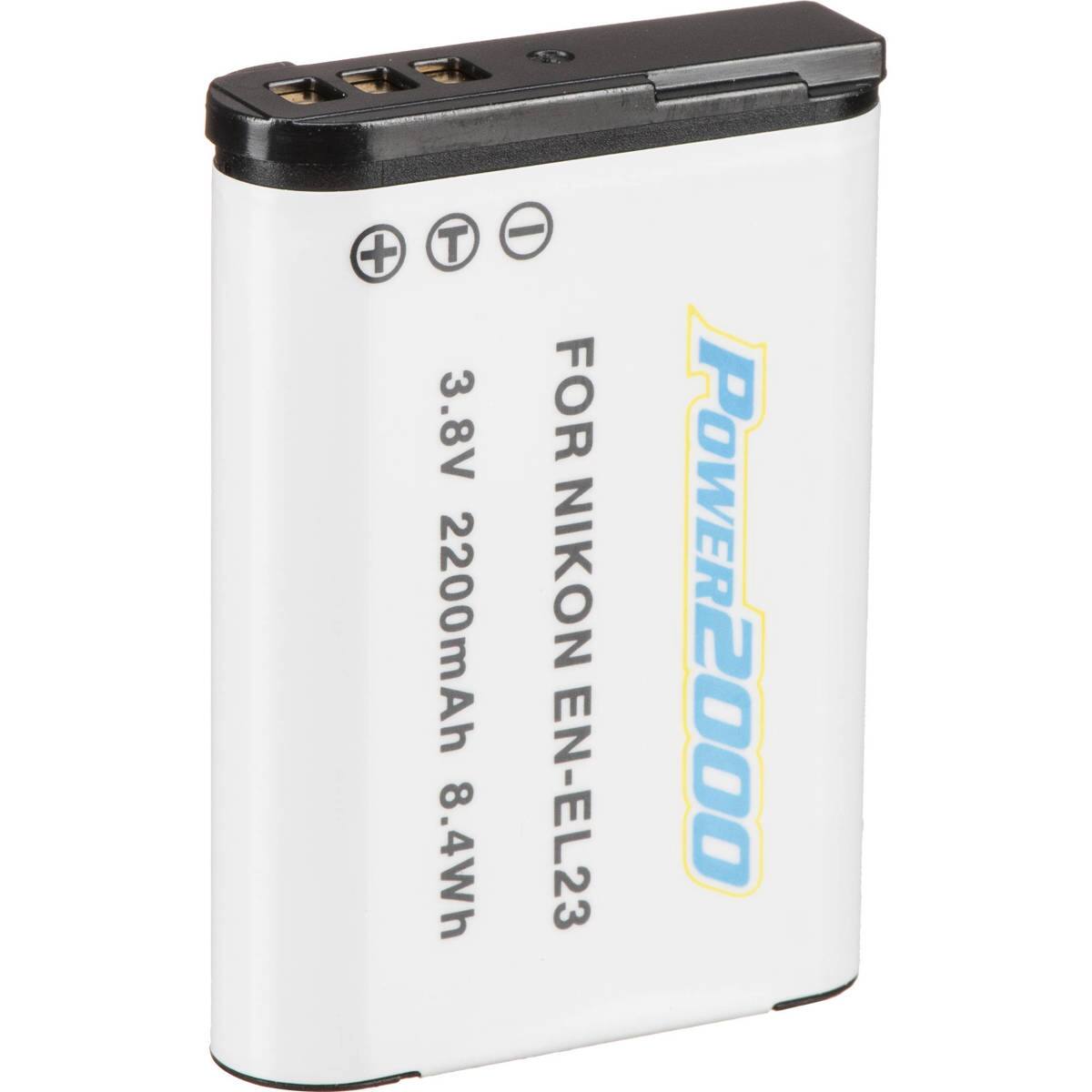 3.8V 2200mAh 8.4Wh  
FOR NIKON EN-EL23  
POWER2000