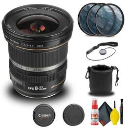 Canon - EF-S 10-22mm f/3.5-4.5 USM Lens (9518A002) + Filter + Lens Pouch + More (International Version)