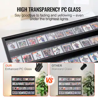 display case for baseball cards and Card with Gold Glove Holder ready to hang hooks Display Case -Sports Cards -