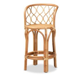 bali & pari - Diana Modern and Contemporary Finished Rattan Counter Stool - Natural