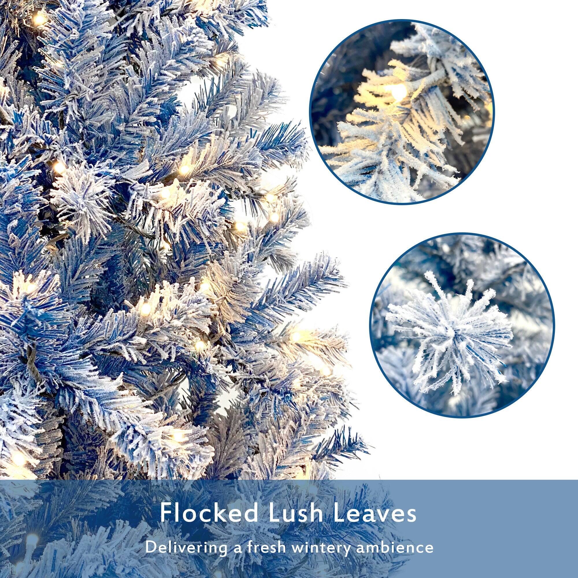 Flocked Lush Leaves  
Delivering a fresh wintery ambience