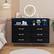 Alt View 2. Acekool - Dresser for Bedroom with Charging Station and LED Lights, Storage Organizer with 6 Drawers Wooden - Black.