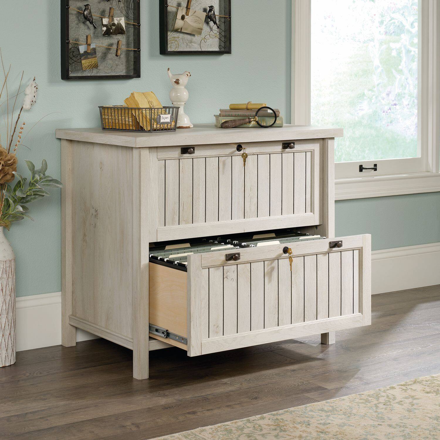 Alt View 2. Sauder - Sauder Costa Commercial Office File Cabinet Chalked Chestnut finish - Chalked Chestnut.