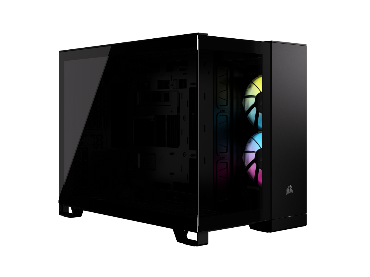 Alt View 1. CORSAIR - CORSAIR iCUE LINK 2500X RGB Micro ATX Case – Dual Tempered Glass – 2x RX120 RGB Fans – Customizable - RGB.