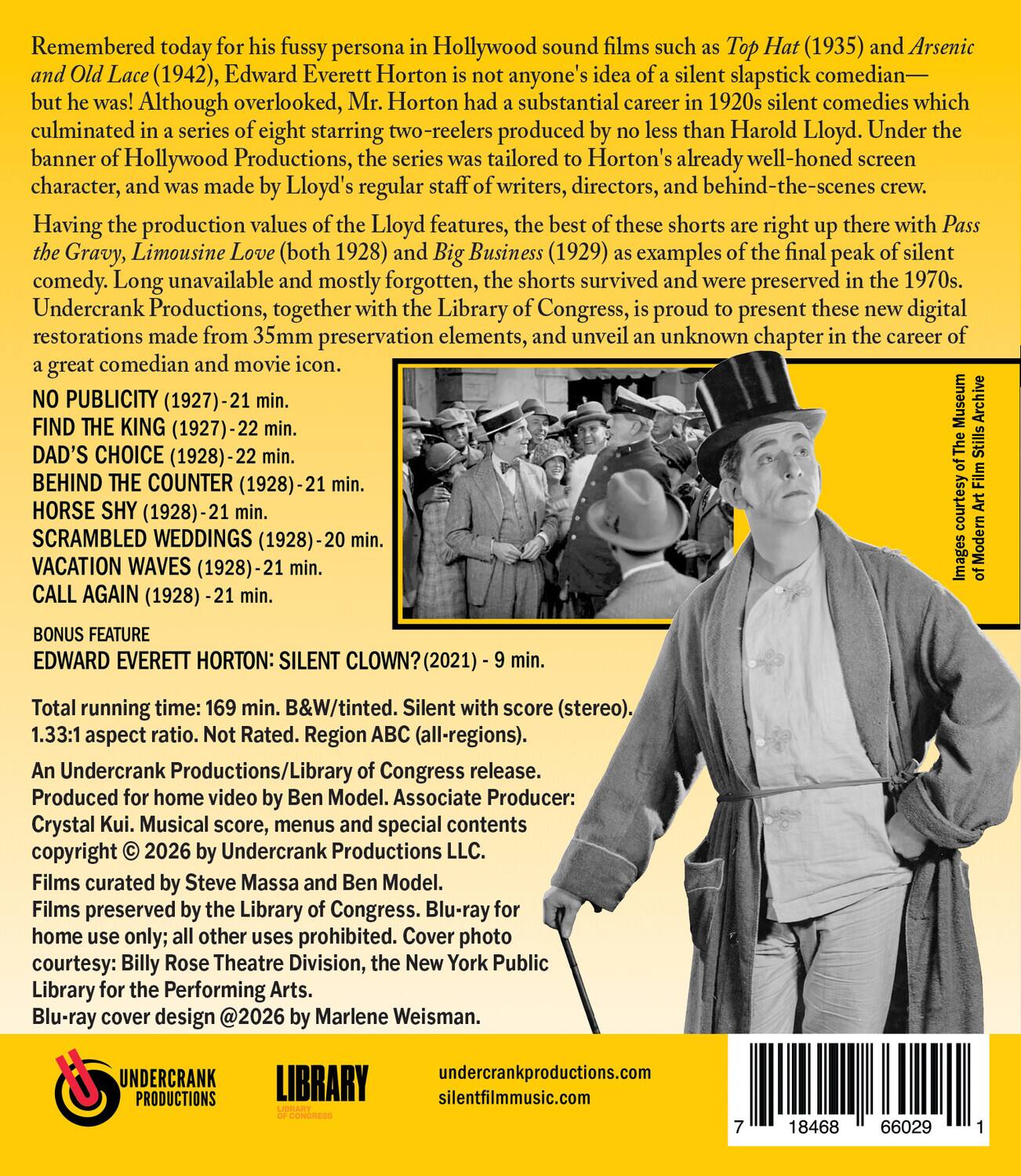 Alt View 1. Edward Everett Horton: 8 Silent Comedies   - BLU-RAY.
