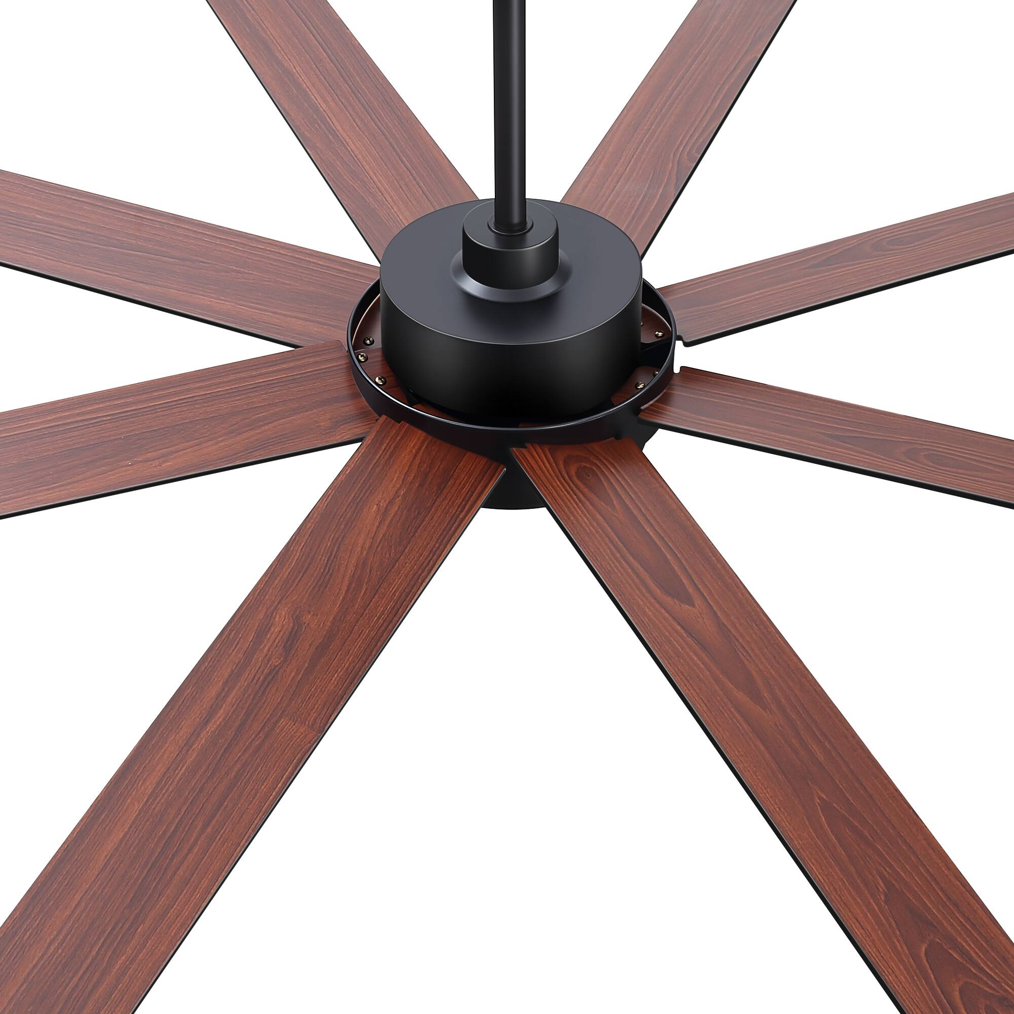 Alt View 9. Breezary - 72-Inch Modern LED Ceiling Fan with Acrylic Light, 8 Blades, DC Motor, Remote Control, 6-Speed, Timer - Black.