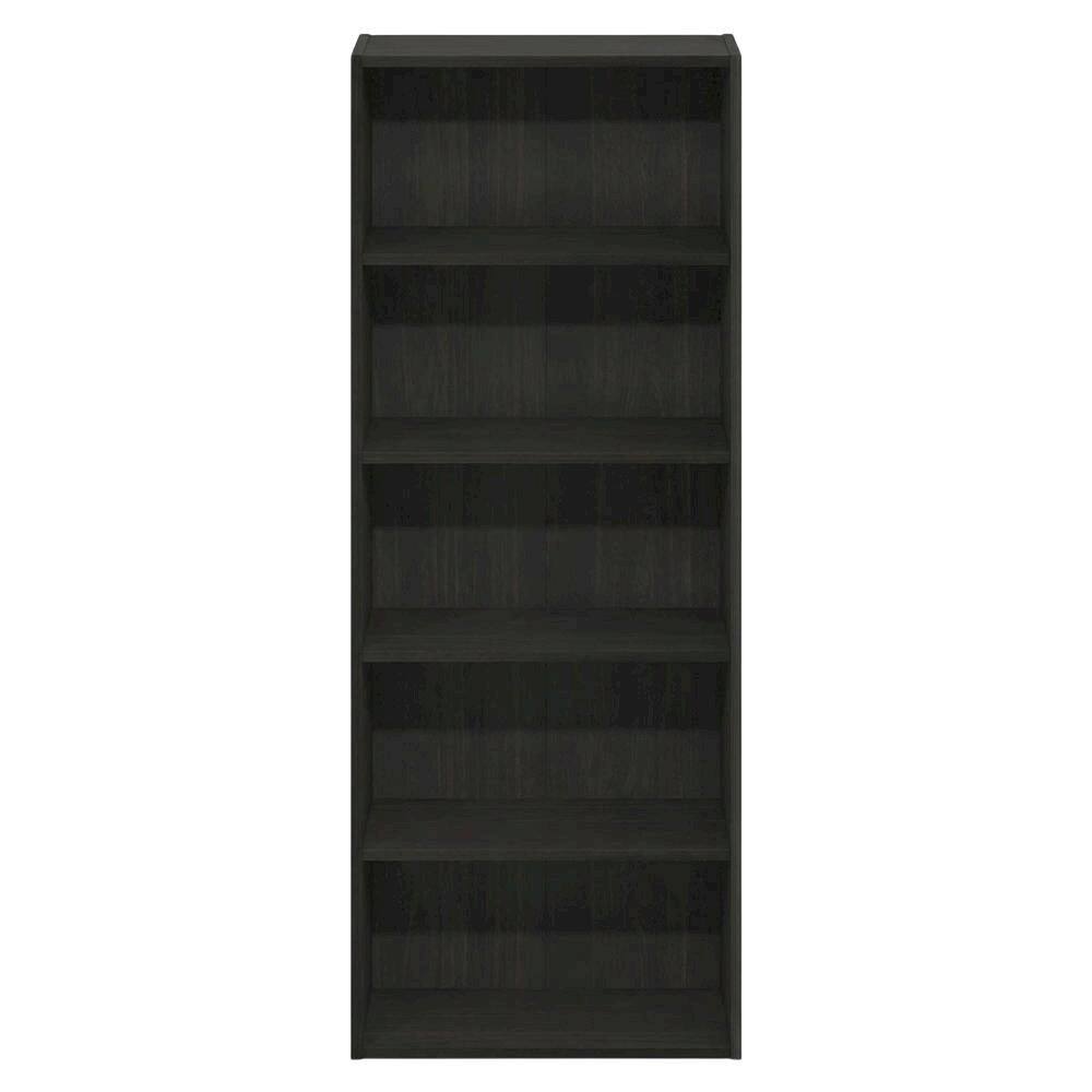Back. FurniFact - Wooden Bookcase with Open Shelving for Home and Office Storage - Espresso.