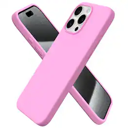 Ornarto - Compatible with iPhone 15 Pro Max Case 6.7", Slim Liquid Silicone Full Covered Protective Cover - Cherry Blossom